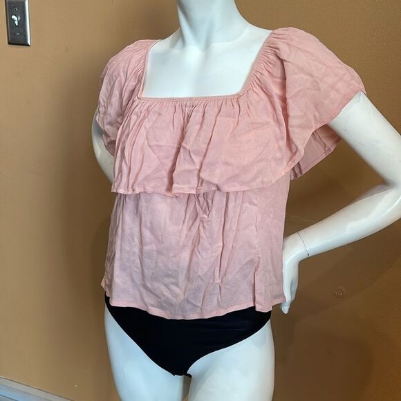 Honey Punch Off The Shoulder light pink Top size small - Picture 3 of 10